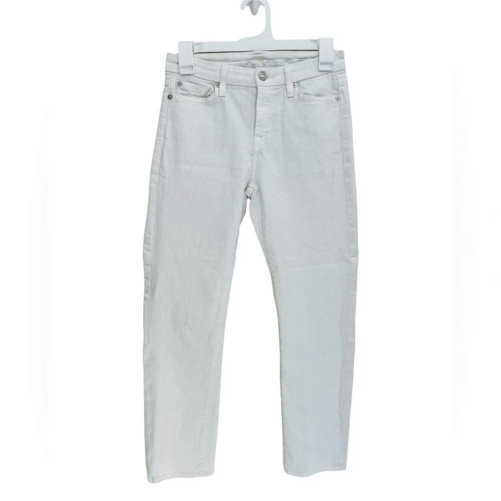 7 For All Mankind Women's Skinny White Jeans Kimmie Crop Size 26
